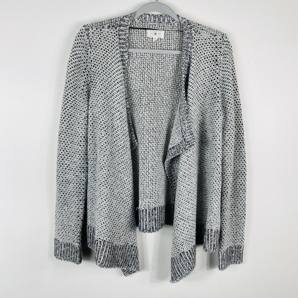 Lou & Grey Size Medium Contrast Cardigan Sweater Wool Blend